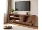 Wall-Mounted Wooden TV Unit – TV Stand with Storage