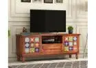 Spacious Wooden TV Unit with Shelves – TV Cabinet for Living Room