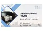 White Linen Boxer Shorts – Cool, Breathable, and Everyday Essential