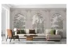 Forest Vintage Tropical Gray Wallpaper