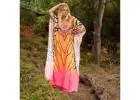 Elegant Boho Style in Luxurious Silk Kaftan