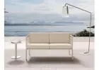 Seville 2-Seater Latte Sofa for Comfortable Outdoor Lounging