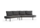 Aluna Open Ends Charcoal Sofa for Contemporary Outdoor Lounges